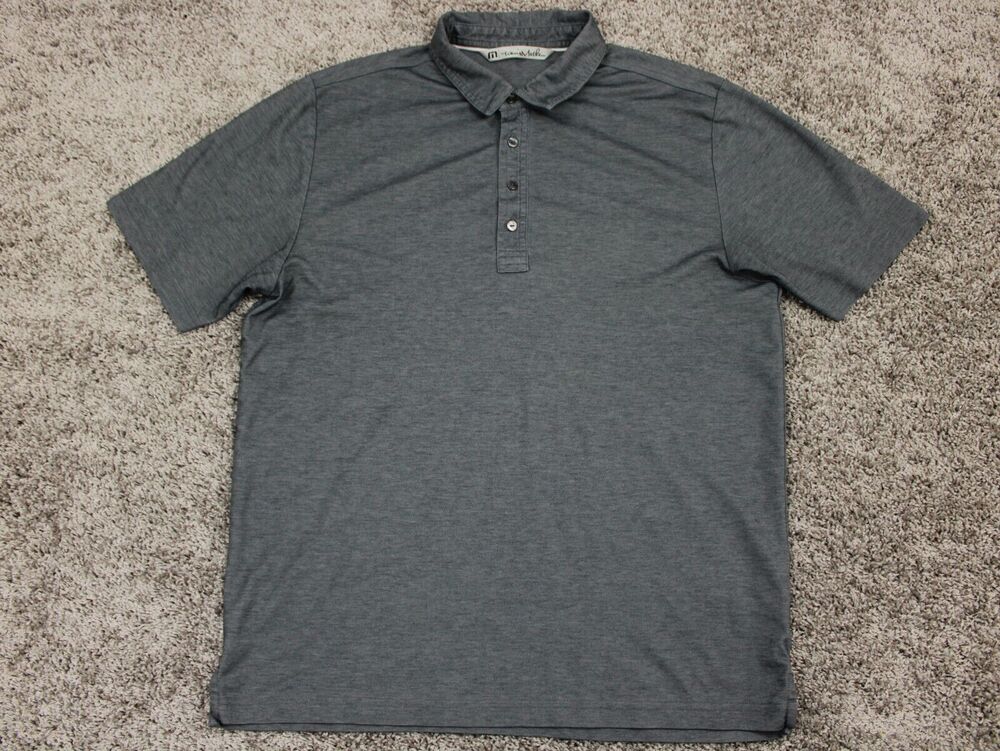 Travis Mathew Golf Polo Shirt Mens Large Gray Performance Casual